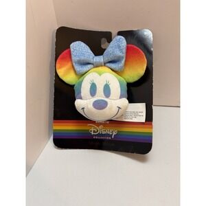 Disney Rainbow Pride Collection Minnie Mouse Keychain Bag Clip Plush